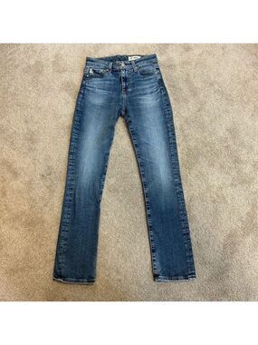AG Adriano Goldschmied Mari mid-high rise slim straight blue Wash jeans Sz 24